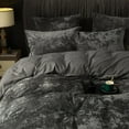 thumbnail image 2 of PHF Truly Velvet Duvet Cover Set Queen Size, 3 Pieces Luxury Ultra Soft Comforter Cover Set, Warm Flannel Duvet Cover with 2 Pillow Shams Bedding Collection, 90"x90", Grey (No Insert), 2 of 7
