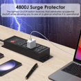 thumbnail image 4 of Protector contra sobretensiones JUNNUJ Heavy Duty 20A 4800J con 8 enchufes, 4 of 7