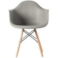 thumbnail image 5 of Bold Tones Mid-Century Modern Plastic DAW Shell Dining Arm Chair, Gray (Set of 4), 5 of 5