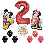 Mickey and Minnie Mouse Full Body 2nd Birthday Supershape Balloon Set