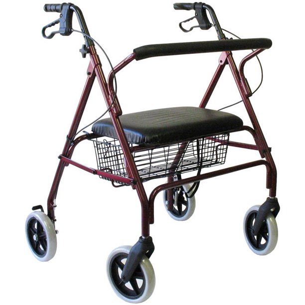 Karman R4700 Heavy Duty Bariatric Rollator with 8" Wheels, Padded Seat