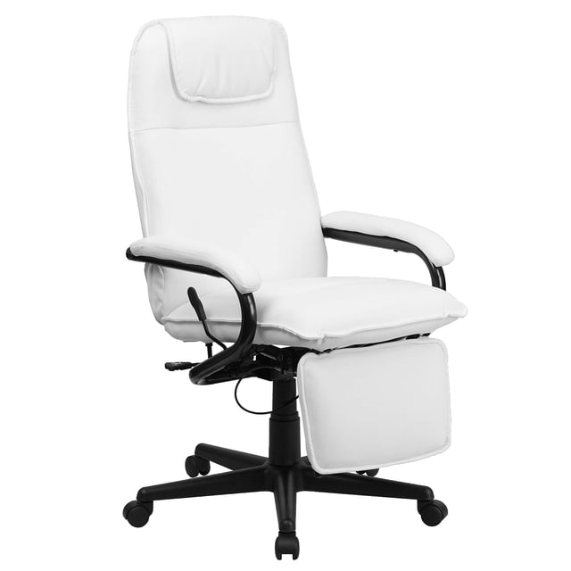 Scranton & Co High Back Leather Reclining Office Chair in White