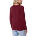 thumbnail image 4 of Asklazy Women's Sweater Lightweight Long Sleeve Soft Comfortable Pullover Tops Basic Knit,Wine Red,S, 4 of 9