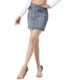 thumbnail image 4 of FALDA DE JEAN PARA MUJER CHIC INSPIRADA, CIERRE FRONTAL, AJUSTE SLIM, CINTURA ALTA, MINI FALDA DE JEAN XL GRIS AZUL, 4 of 5