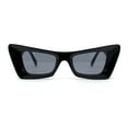 thumbnail image 2 of Womens Bold Angular Mod Thick Plastic Cat Eye Plastic Sunglasses All Black, 2 of 4
