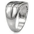 thumbnail image 3 of Mens 316 Stainless Steel Four of 3x3mm CZ Side Logo Mason Ring - Size 12, 3 of 3