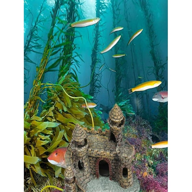 Vintage Resin Castle Aquarium Ornament Home Fish Tank Landscape