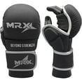 thumbnail image 4 of MRX MMA Grappling Gloves 7 OZ Boxing Punching Glove Mitts Black Silver L/XL, 4 of 8