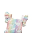 thumbnail image 3 of TheFound Baby Girl?s Dinosaur Rainbow Stripe Backless Fly Sleeve Romper, 3 of 7