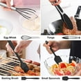 thumbnail image 5 of Walchoice 14 Pcs Cooking Utensils Set with Holder, Heat Resistant Silicone Kitchen Cookware Utensils Set, Kitchen Cooking Tools Includes Spatula Spoon Turner Whisk Tong, Dishwasher safe, Black, 5 of 7
