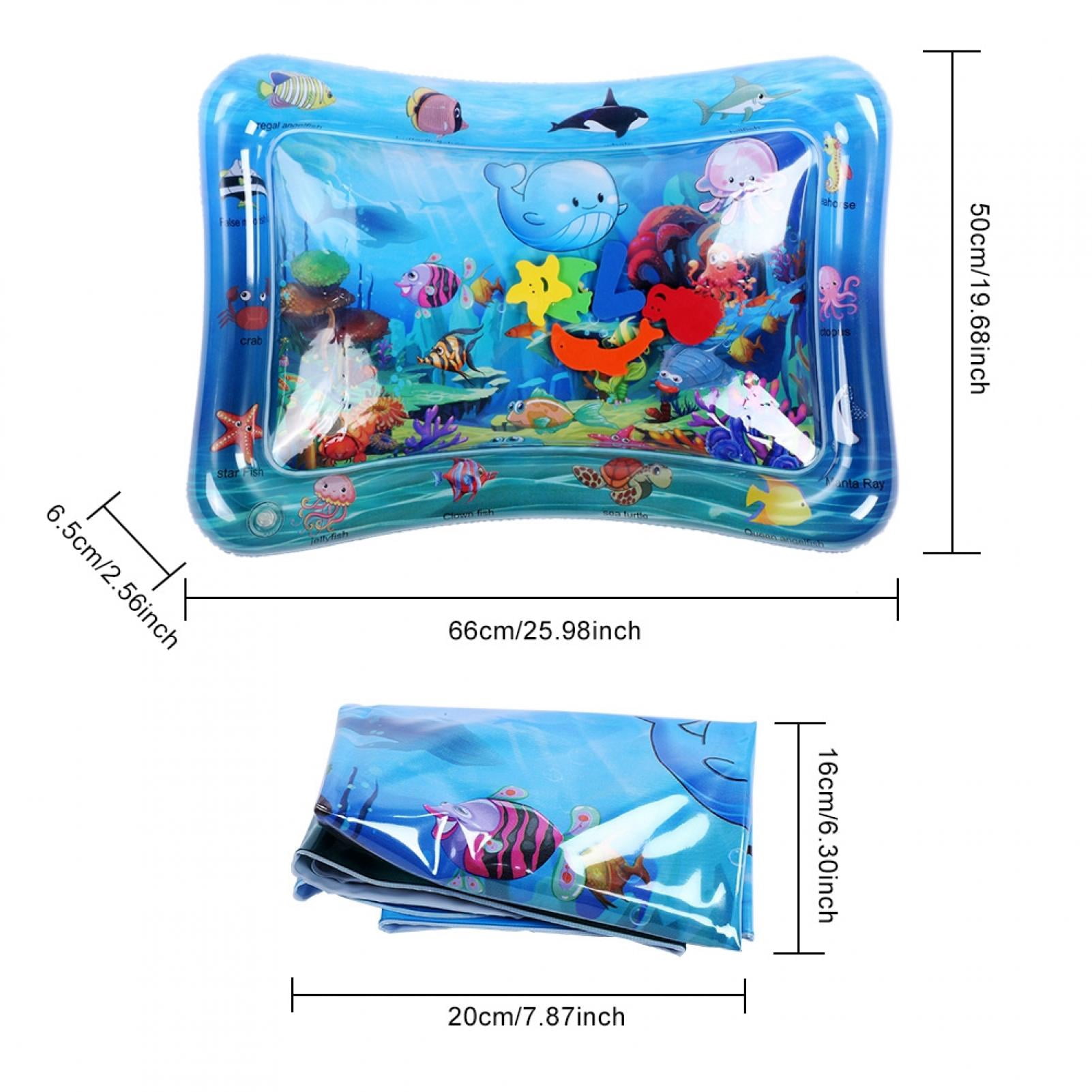 Tapis D'Eau Gonflable Bébé - 70x50 Cm - Jouet Éducatif 3+ Mois - Animaux Marins