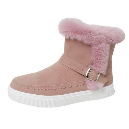 

Rrunsv Snow Boots For Women Black Boots Women Shoes Women Boots for Outdoor Travel Holiday work boots thigh high boots Ankle Boots Pink 7.5