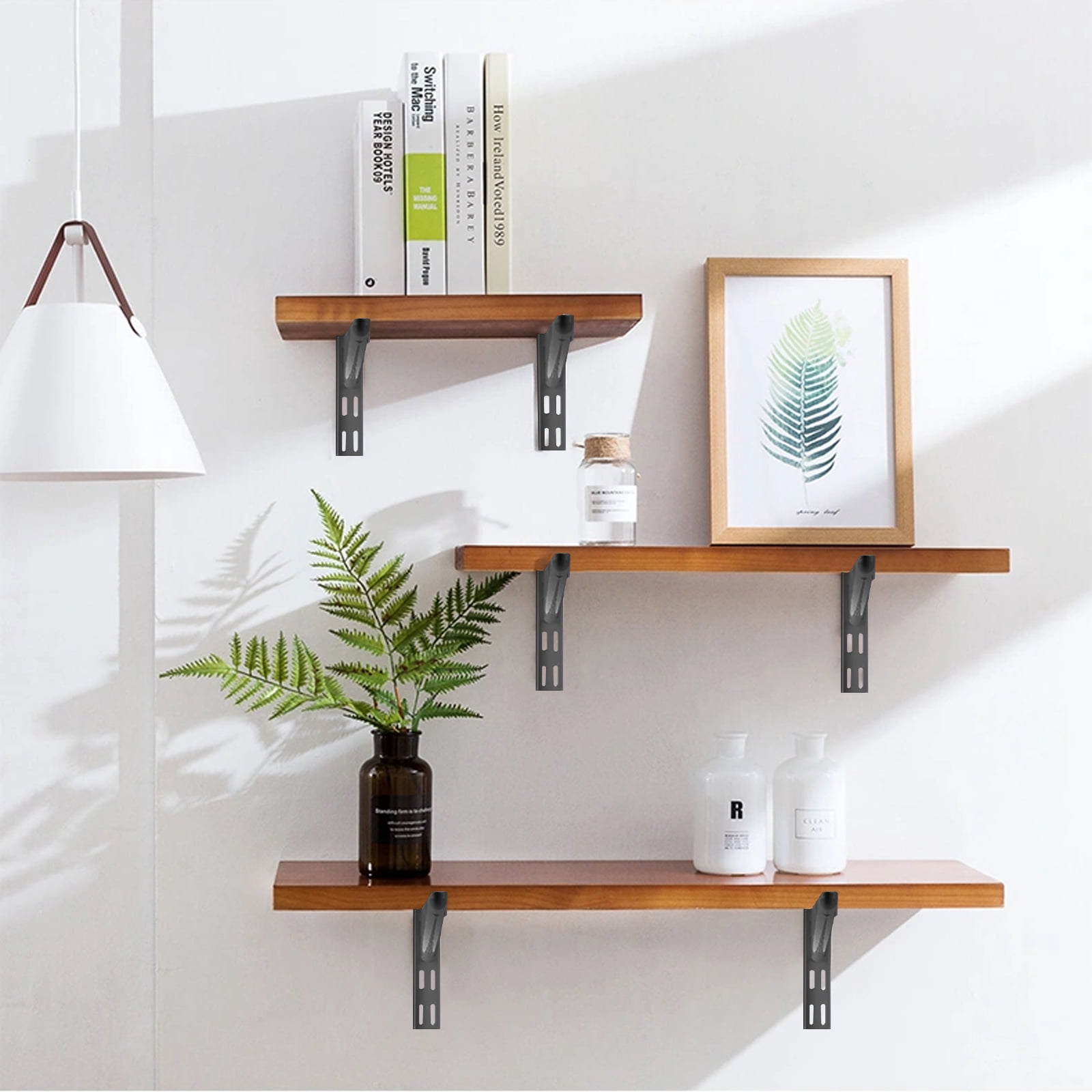 6‑Pack Dual‑Track Wall Shelf Rails – 47.5 in / 120 cm Heavy‑Duty Upright Standards for Adjustable Shelving in Pantries, Closets, Garages (Black)