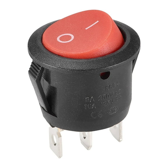 Boat Rocker Switch Round Toggle Switch Red for Boat Car Marine 3pins ON/ON AC 250V/6A 125V/10A, 1pcs