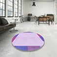 thumbnail image 4 of Ahgly Company Machine Washable Indoor Square Transitional Purple Area Rugs, 7' Square, 4 of 7