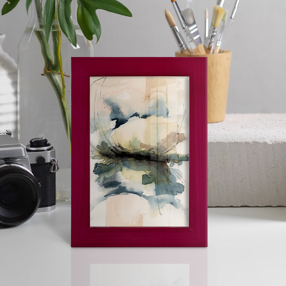 Winter Shoal II - Framed Print w/glass - Cherry Red