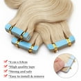 thumbnail image 4 of Benehair 100% Real Remy Human Hair Extensions Tape In Seamless Skin Weft Full Head Blonde Thick Body Wave Hair Thick 20 pcs 40pcs, 4 of 11