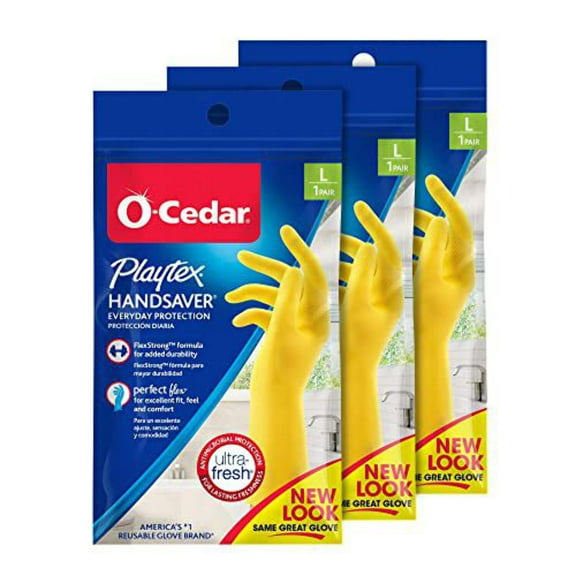 Playtex Handsaver Gloves, Reusable Cleaning Gloves, Size Large, 1 Pair - 3 Pack