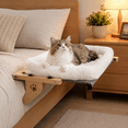 thumbnail image 6 of Cat Sill Window Perch Sturdy Hammock Window Seat with Cushion Bed Cover, Wood & Metal Frame for Large Cats, Adjustable Cat Bed for Windowsill, Bedside, Drawer and Cabinet (M), 6 of 7