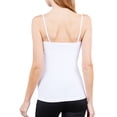 thumbnail image 4 of Juniors Solid Plain Adjustable Spaghetti Strap Layering Cropped Camisole Tank Top (White/White, S), 4 of 4