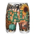 thumbnail image 3 of Wukai Happy Fall Y'All Print Beach Trunks with Compression Liner Swimsuit Quick Dry Beach Sports Shorts with Pocket-XX-Large, 3 of 6