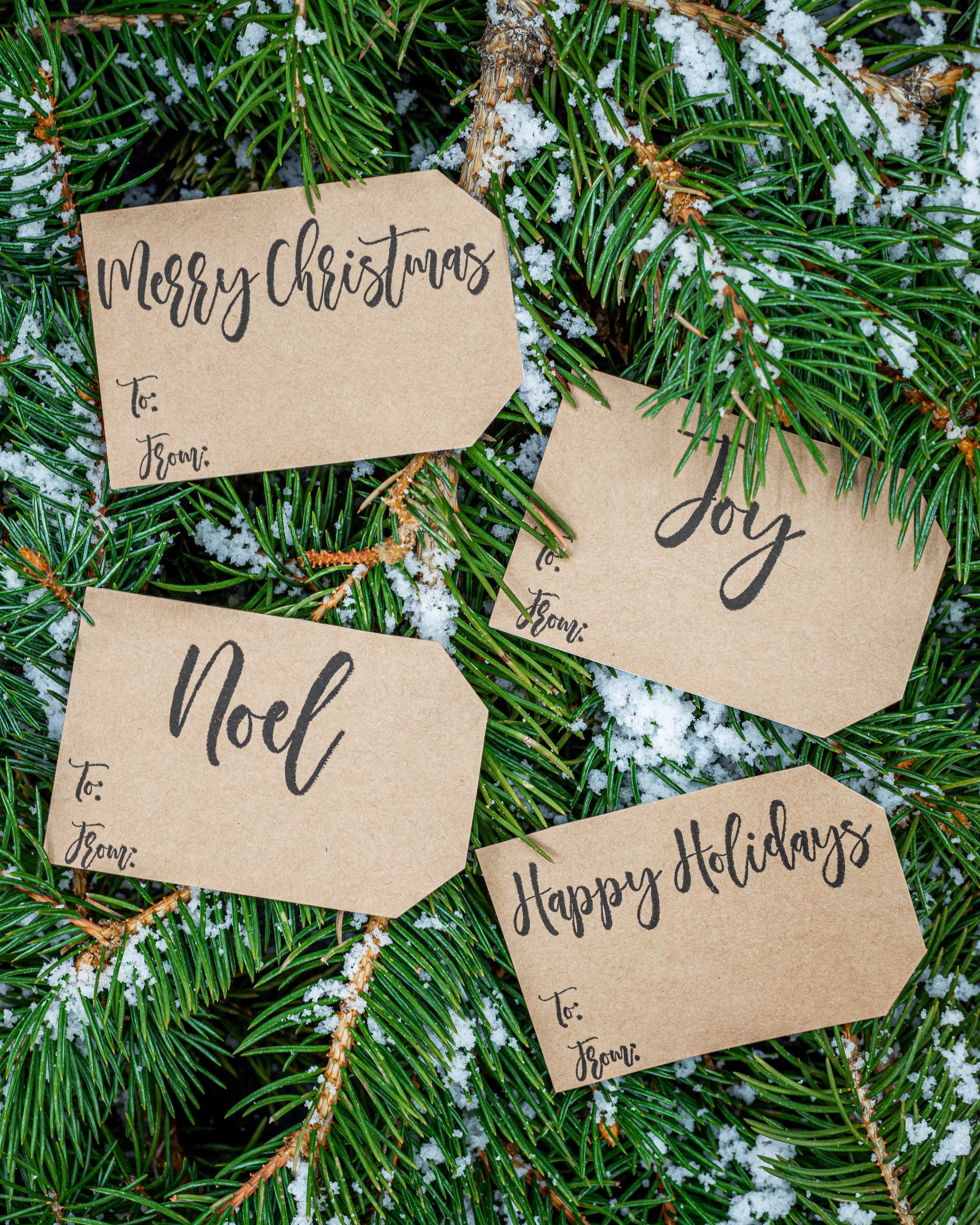 Charming Natural Kraft Christmas Holiday - To & From Gift Tags | 2 x 3' Inch - 100 Pack