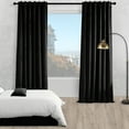 thumbnail image 5 of Topfinel 100% Blackout Luxury Velvet Curtain, 90 inches Long Rod Pocket Back Thermal Insulated Noise Reduce Curtains for Living Room Bedroom, 2 Panels,52 x 90 inch,Black, 5 of 7