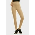 thumbnail image 2 of Sofra Women & Plus Cotton High Waist Full Length Cotton Workout Leggings (Taupe/White, M), 2 of 4