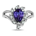 thumbnail image 2 of Star K � Genuine Iolite Pear Shape 8x6 Halo Split Shank Ring, 2 of 9