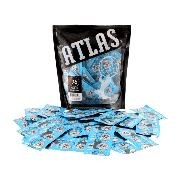 Atlas True Fit Bulk Pack Condoms, Natural Rubber Latex, 96-Count