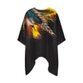 thumbnail image 5 of Dyegold High Low Tops For Women Short Sleeve Round Neck Marble Printed Shirts Tshirts Casual Loose Batwing Blouses Pullover, 5 of 5