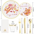 thumbnail image 6 of 175pcs Christmas Plastic Plates - White Red Disposable Plates - Christmas Train Plates include 50 Plates,75 Silverware, 25 Cups, 25 Napkins for Christmas Party, 6 of 16