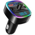 thumbnail image 1 of Transmisor FM Bluetooth Levamdar para Coche con QC3.0 y 7 Colores de Luz de Fondo 12-24V, 1 of 8
