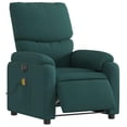 thumbnail image 1 of Sillón reclinable eléctrico para masajes VidaXL, tela verde oscuro, 1 of 9