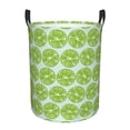 thumbnail image 1 of Balery Green Lemon Slices Cesta de ropa redonda con asas, impermeable, independiente, para ropa, juguetes, dormitorio y familia-Small, 1 of 6