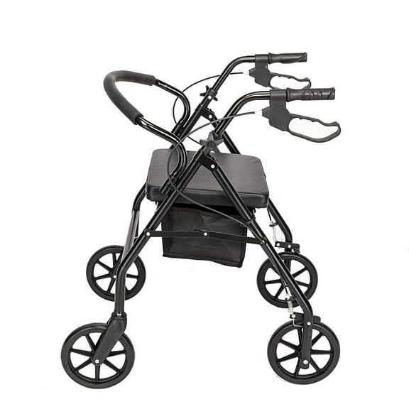 SalonMore Adjustable Rollator Walker Fold Padded Seat, Black