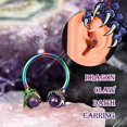 thumbnail image 2 of OUFER 316L Surgical Steel Captive Bead Rings Circular Earrings Two Amethyst Opals Surrounded by Dragon Claws Cartilage Earing Ear Body Piercing Jewelry Helix Earrings Piercing Horseshoe Rings, 2 of 7