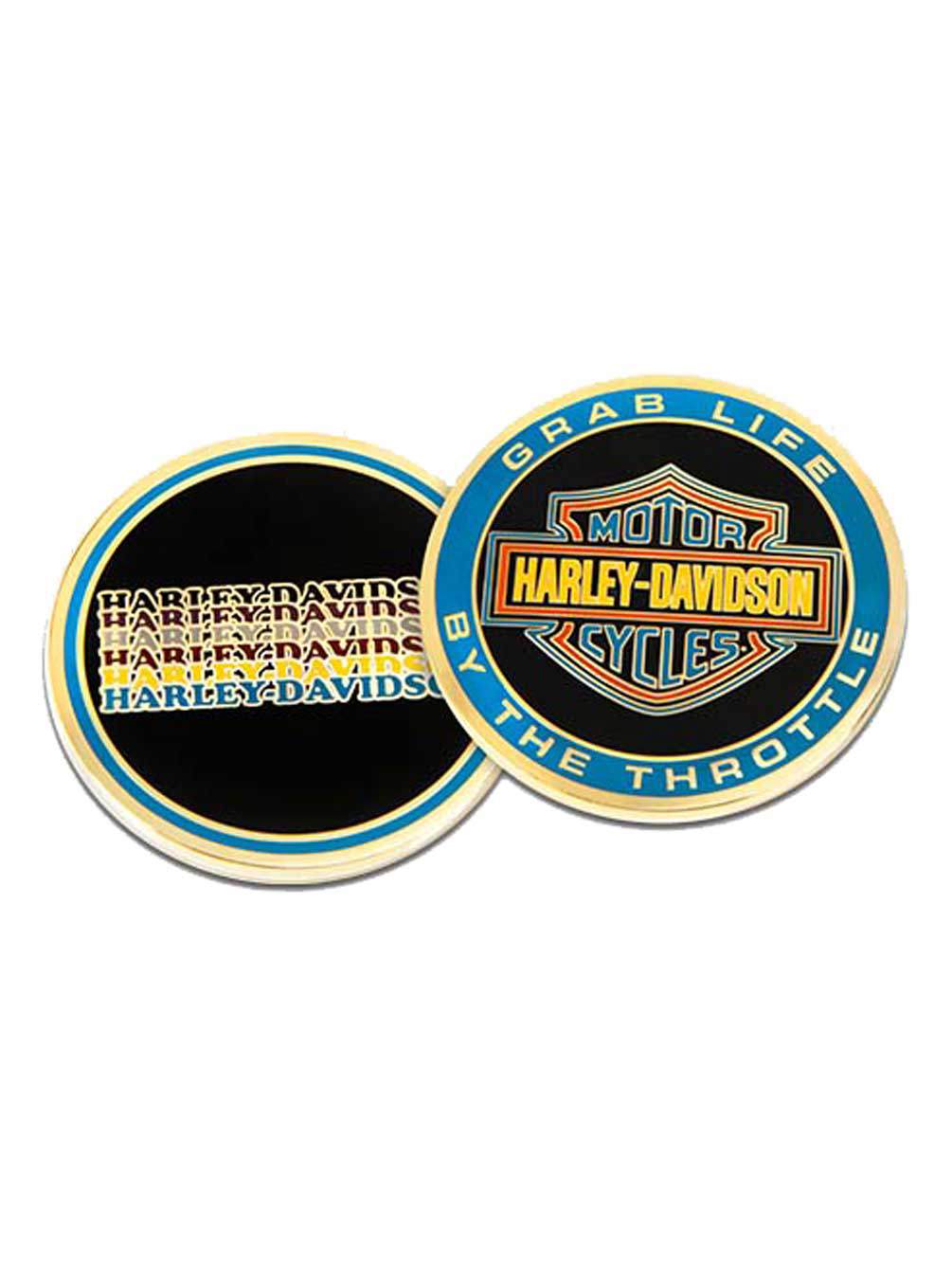 HarleyDavidson Grab Life by the Throttle B&S Metal Challenge Coin, 1.