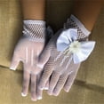 thumbnail image 5 of Useful Elegant Bow Knot Holiday Princess Birthday Party Gloves Etiquette Dress Gloves Children's Wedding Gloves Short Lace Mesh Gloves RED, 5 of 8