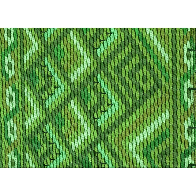 Ahgly Company Machine Washable Indoor Rectangle Transitional Deep Emerald Green Area Rugs, 3' x 5'
