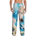 thumbnail image 2 of Bixox Men's Vintage Map Travel Essentials Patterned Pajama Pants with Pockets Lounge Clothes for Home, 2 of 5