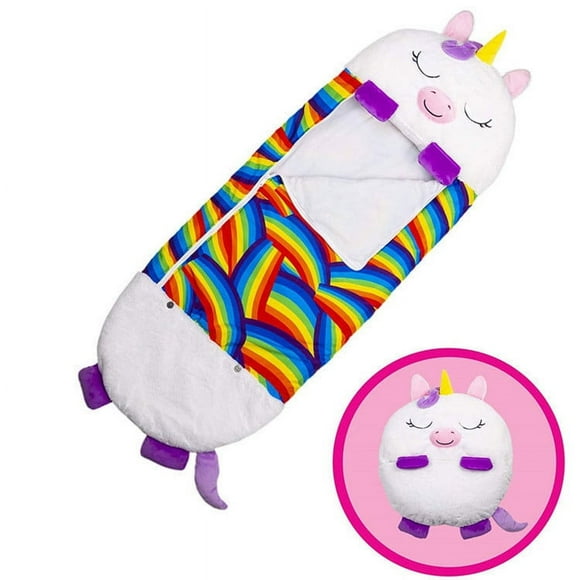 Children's Sleeping Bag, Soft Sleeping Bag, 2 in 1 Sleeping Bag with Pillow, Foldable Animal Cartoon Sleeping Bag Suitable for Tourism and Camping