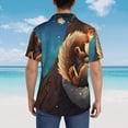thumbnail image 4 of Logiee Squirrel Sleeping In Tree Print Mens Hawaiian Shirts,Loose-Fit Short Sleeve Button Down Tropical Aloha Beach Shirt,Summer Vacation Wedding Tops,Large, 4 of 7