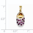 thumbnail image 2 of 14K Rhodium Plated Yellow Gold & Rhodium Rhodolite Baby Shoe Charm, 2 of 2
