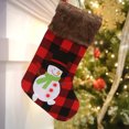 thumbnail image 3 of Christmas Stocking Cartoon Plaid Large Cute Tree Hanging Stocking Cuff Stocking, 3 of 10
