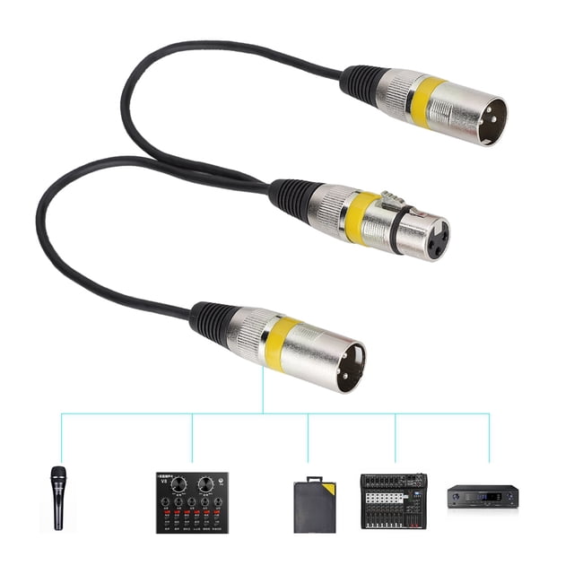 XLR Splitter Cable, Safe Beautiful And Durable XLR Adapter With Zinc Alloy Shell Plug For Mixers Microphones Speakers, Amplifiers, Stage Lights Control