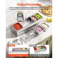 thumbnail image 2 of KFFKFF Countertop Food Serving Display Container, Stainless Steel Salad Server Tray, Buffet Condiment Dispenser, Ice-Cooled Rack with Individual Lids, Suitable for Restaurants,Hotels(2x1/6+3x1/9 Pan), 2 of 9