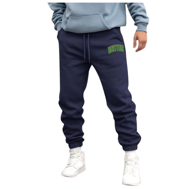 Pantalones deportivos holgados de punto para hombre, para otoño-invierno, estilo urbano