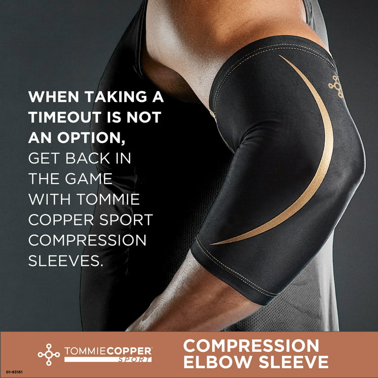 Tommie Copper Sport Compression Elbow Sleeve, Black, Small/Medium