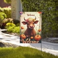 thumbnail image 4 of Welcome Fall Garden Flags For Outside, 12X18 Inch Double Sided Burlap Floral Highland Cow Thanksgiving Autumn Garden Flag For Farmhouse Yard Outdoor Decoration, 4 of 9